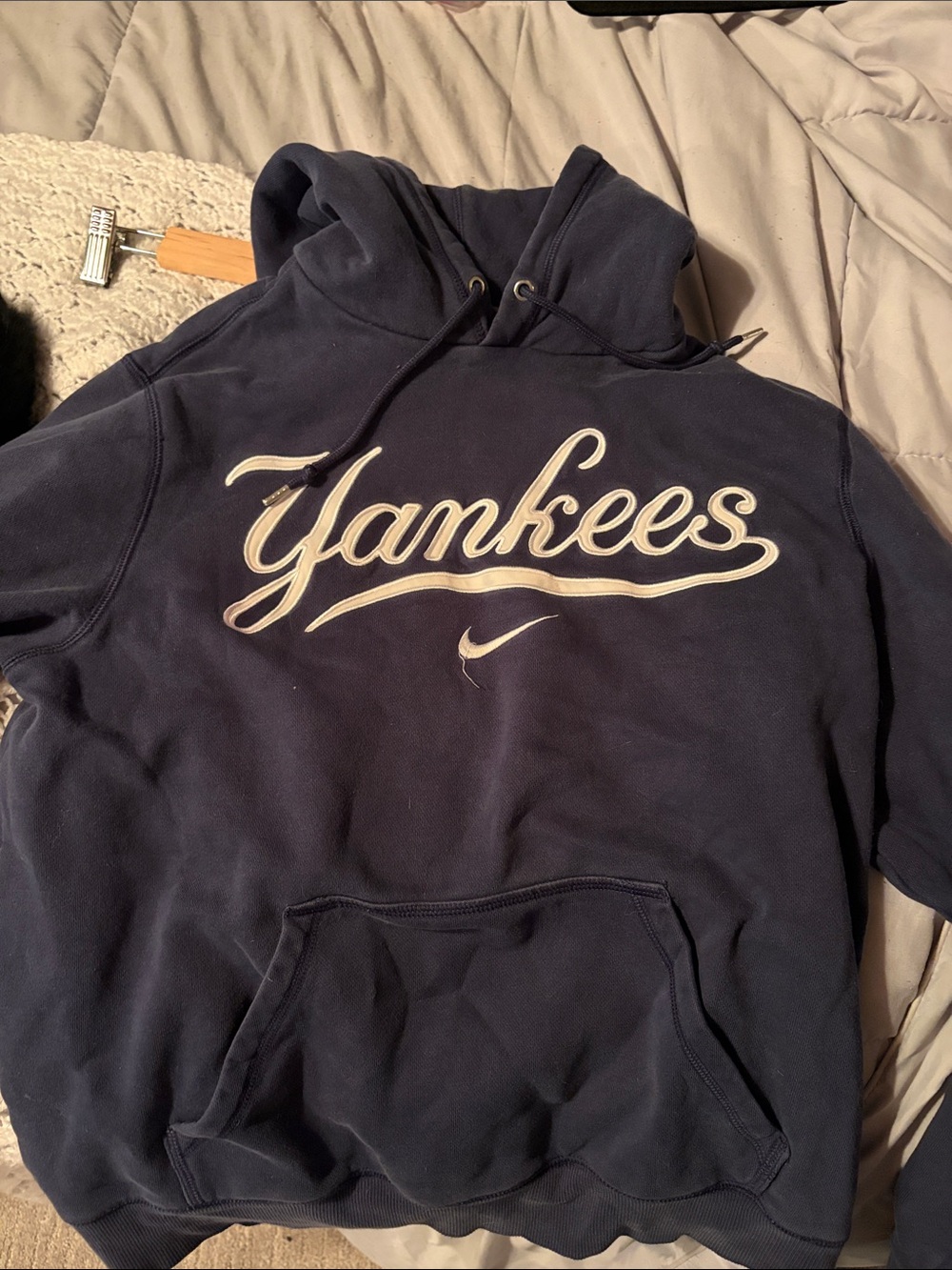 Nike Navy and White Yankees Hoodie